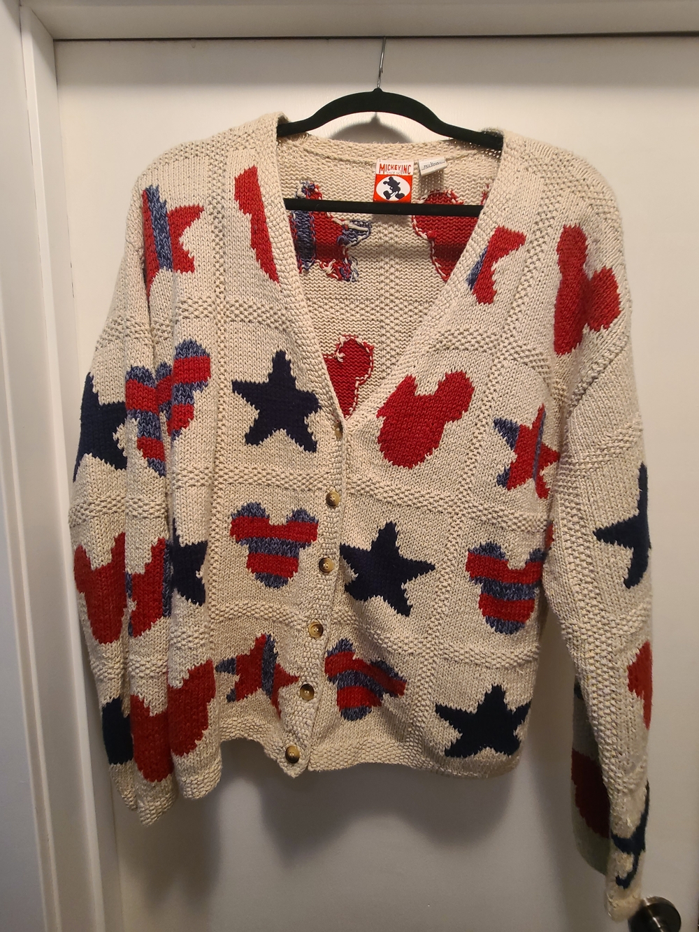 Cream Mickey Mouse Oversized Cardigan